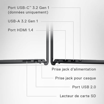 Inspiron 15 (3530) - Ordinateur Portable 15,6'' Écran FHD 120 Hz, Intel Core I5-1334U, 16 Go RAM, 512 Go SSD, Intel Iris XE, Windows 11 Home, Clavier AZERTY - Noir Carbone