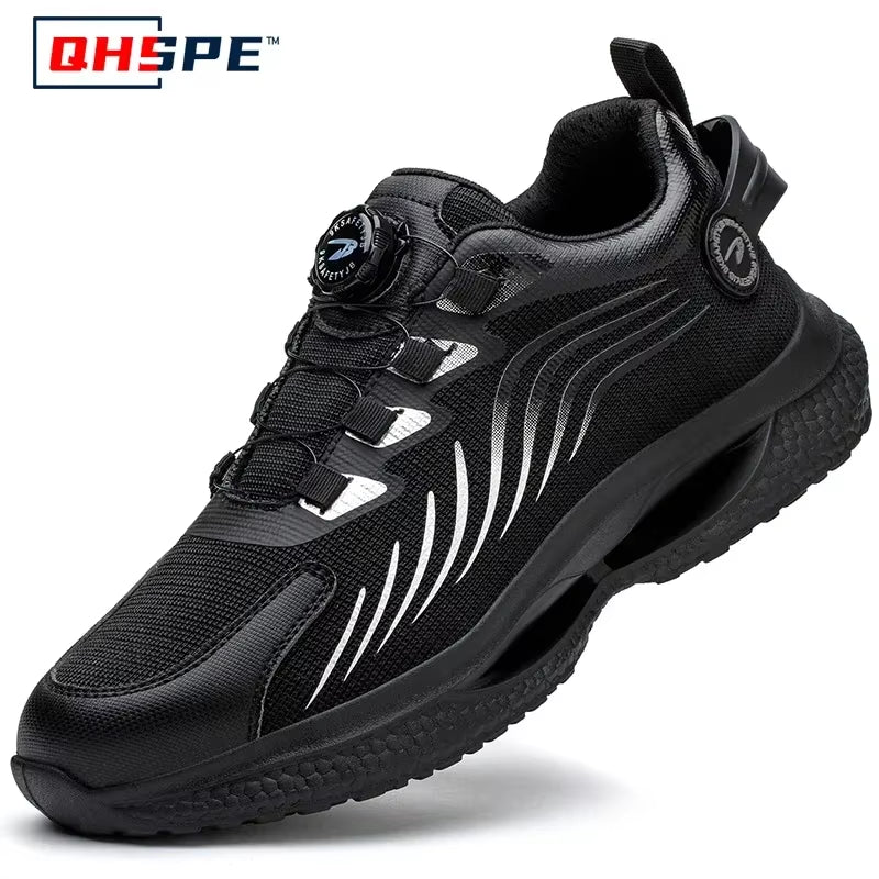 Rotating Button New Safety Shoes Men Anti-Smash Anti-Puncture Work Shoes Fashion Men Sport Shoes Security Protective Boots Men