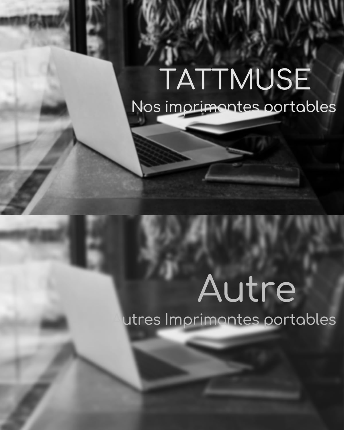 Imprimante Thermique Portable A4 Sans Encre - Imprimante Bluetooth Sans Fil Compatible Avec Ios Et Android - Mini Printer Petite Pour Papier Thermique 216/210/110/80/53Mm, Mac, Windows -Noir