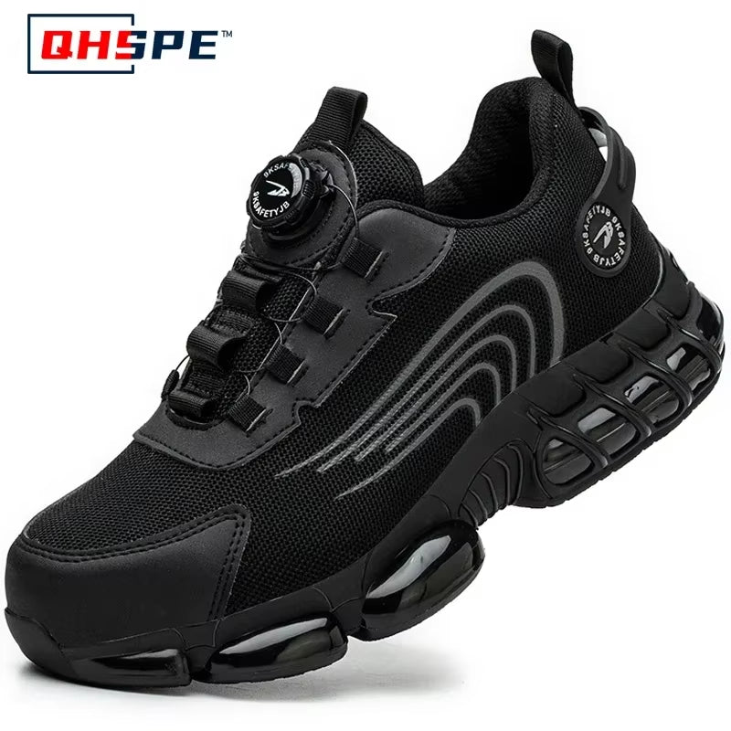 Rotating Button New Safety Shoes Men Anti-Smash Anti-Puncture Work Shoes Fashion Men Sport Shoes Security Protective Boots Men