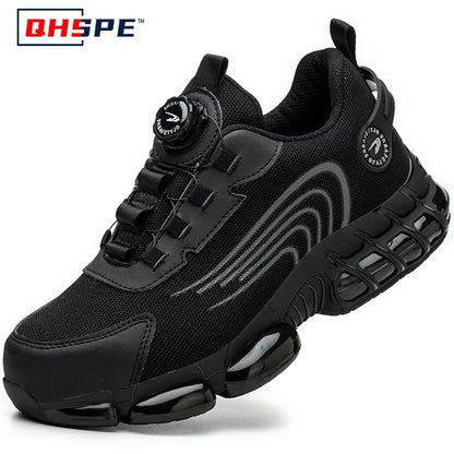 Rotating Button New Safety Shoes Men Anti-Smash Anti-Puncture Work Shoes Fashion Men Sport Shoes Security Protective Boots Men