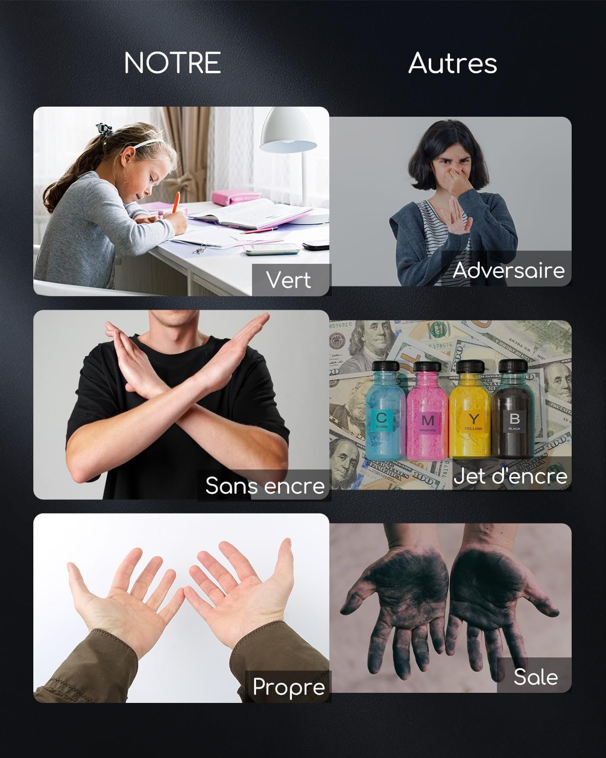 Imprimante Thermique Portable A4 Sans Encre - Imprimante Bluetooth Sans Fil Compatible Avec Ios Et Android - Mini Printer Petite Pour Papier Thermique 216/210/110/80/53Mm, Mac, Windows -Noir