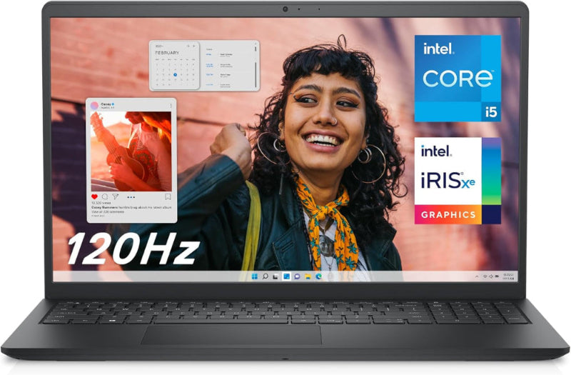 Inspiron 15 (3530) - Ordinateur Portable 15,6'' Écran FHD 120 Hz, Intel Core I5-1334U, 16 Go RAM, 512 Go SSD, Intel Iris XE, Windows 11 Home, Clavier AZERTY - Noir Carbone