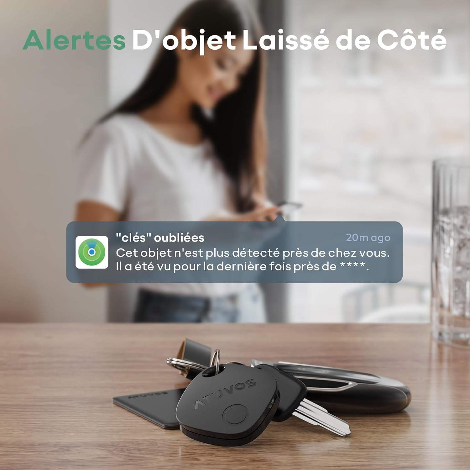 Key Finder Air Tag Traceur, Fonctionne Avec L’App Localiser Apple (Uniquement Ios), Batterie Remplaçable, Localisateurs D’Objets Bluetooth Tracker Pour Valises/Portefeuilles/Clés/Sacs, Noir