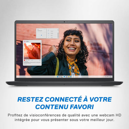 Inspiron 15 (3530) - Ordinateur Portable 15,6'' Écran FHD 120 Hz, Intel Core I5-1334U, 16 Go RAM, 512 Go SSD, Intel Iris XE, Windows 11 Home, Clavier AZERTY - Noir Carbone