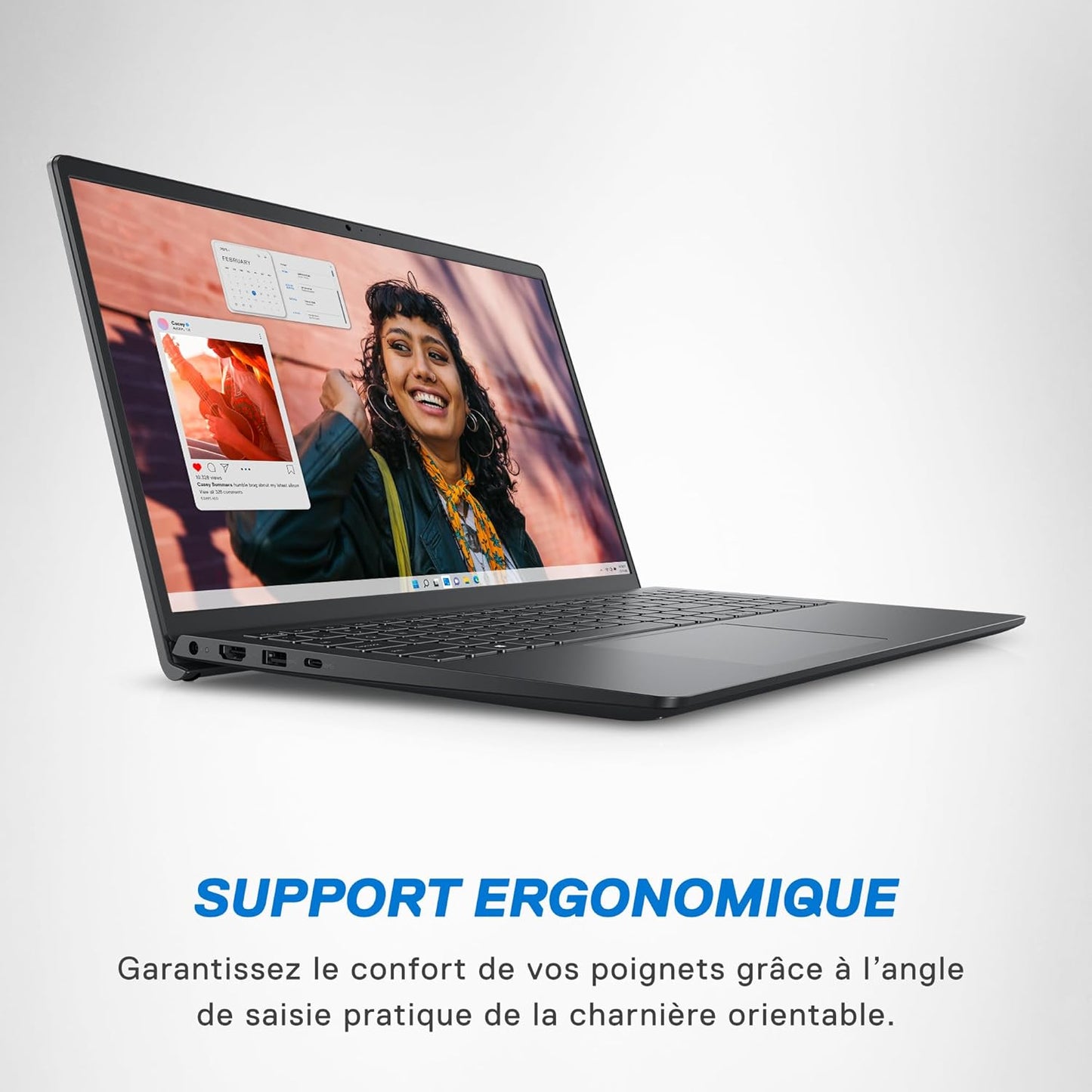 Inspiron 15 (3530) - Ordinateur Portable 15,6'' Écran FHD 120 Hz, Intel Core I5-1334U, 16 Go RAM, 512 Go SSD, Intel Iris XE, Windows 11 Home, Clavier AZERTY - Noir Carbone
