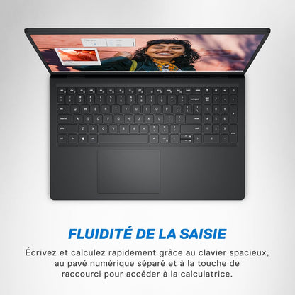 Inspiron 15 (3530) - Ordinateur Portable 15,6'' Écran FHD 120 Hz, Intel Core I5-1334U, 16 Go RAM, 512 Go SSD, Intel Iris XE, Windows 11 Home, Clavier AZERTY - Noir Carbone
