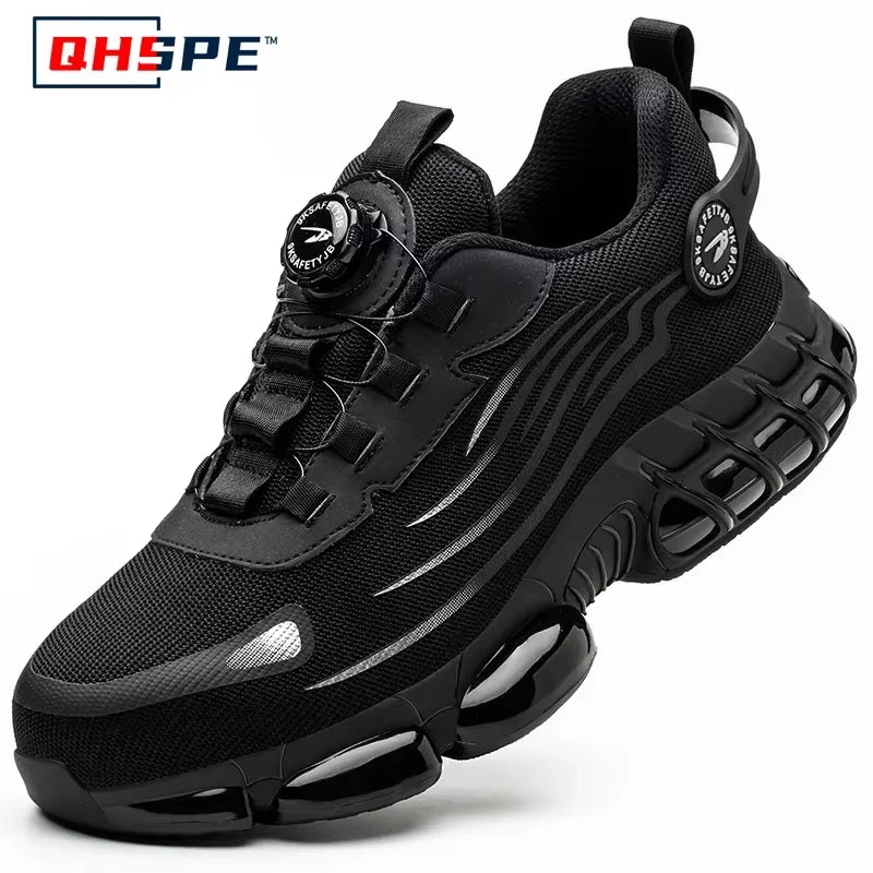 Rotating Button New Safety Shoes Men Anti-Smash Anti-Puncture Work Shoes Fashion Men Sport Shoes Security Protective Boots Men