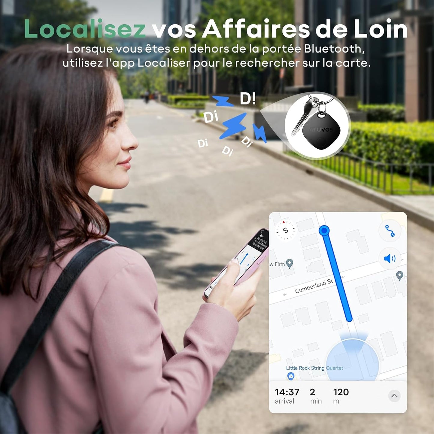 Key Finder Air Tag Traceur, Fonctionne Avec L’App Localiser Apple (Uniquement Ios), Batterie Remplaçable, Localisateurs D’Objets Bluetooth Tracker Pour Valises/Portefeuilles/Clés/Sacs, Noir
