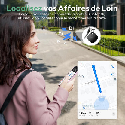Key Finder Air Tag Traceur, Fonctionne Avec L’App Localiser Apple (Uniquement Ios), Batterie Remplaçable, Localisateurs D’Objets Bluetooth Tracker Pour Valises/Portefeuilles/Clés/Sacs, Noir