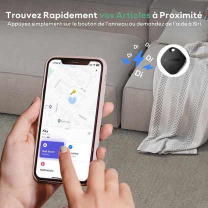 Key Finder Air Tag Traceur, Fonctionne Avec L’App Localiser Apple (Uniquement Ios), Batterie Remplaçable, Localisateurs D’Objets Bluetooth Tracker Pour Valises/Portefeuilles/Clés/Sacs, Noir